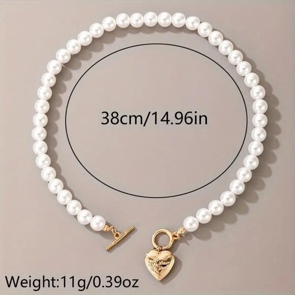 FAUX PEARLS & LOCKET - Picture 2 of 2